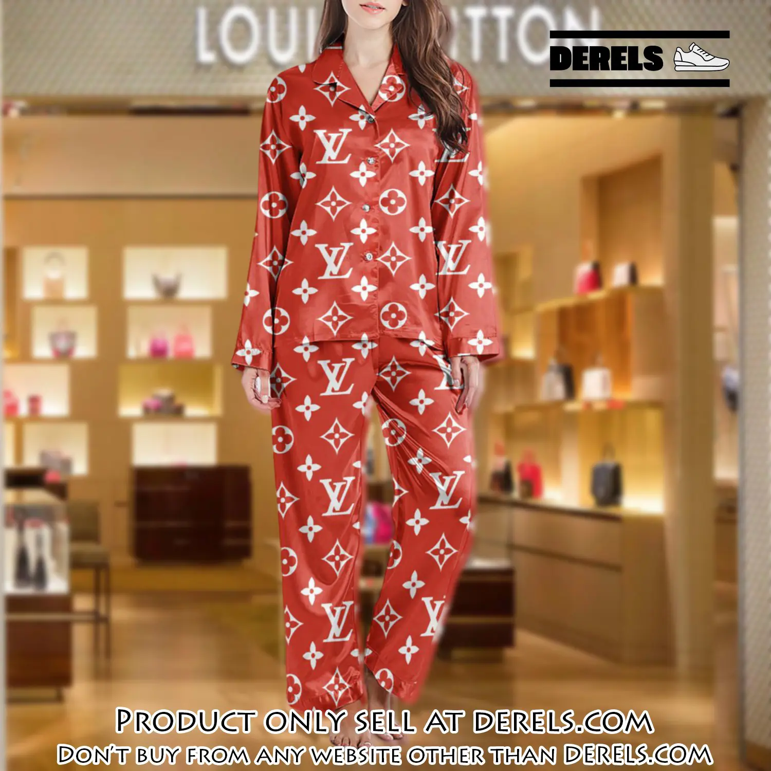 Lv monogram long satin pajama set pjs1010 dr3434325